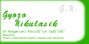 gyozo mikulasik business card